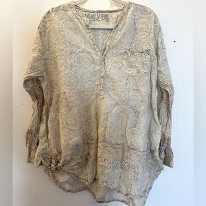 Magnolia Pearl Long Sleeve Cotton Blouse O/S Gently Worn 2/3 times
